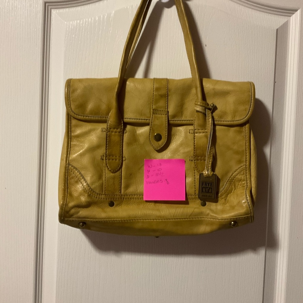 Gorgeous yellow leather frye handbag